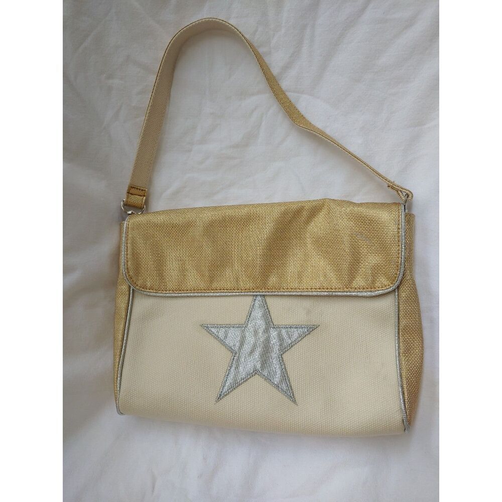 Dante Beatrix Women's Nylon/Plastic/Vinyl Cream/Gold/Silver Convertible Handbag.